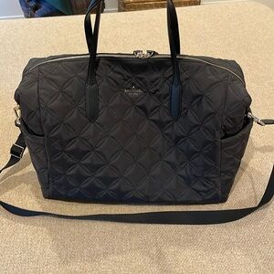 Kate Spade Black Nylon Padded Duffle Bag NWOT